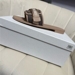 Dior Tan Slide Sandals